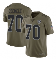 Youth Nike Oakland Raiders #70 Kelechi Osemele Limited Olive 2017 Salute to Service NFL Jersey
