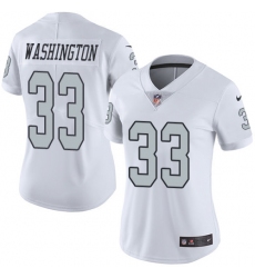 Women's Nike Oakland Raiders #33 DeAndre Washington Limited White Rush Vapor Untouchable NFL Jersey