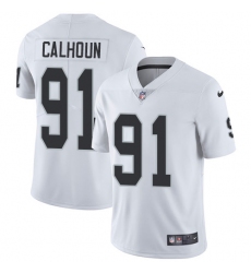 Youth Nike Oakland Raiders #91 Shilique Calhoun White Vapor Untouchable Limited Player NFL Jersey