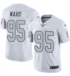 Men's Nike Oakland Raiders #95 Jihad Ward Limited White Rush Vapor Untouchable NFL Jersey