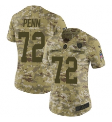 Women's Nike Oakland Raiders #72 Donald Penn Limited Camo 2018 Salute to Service NFL Jersey