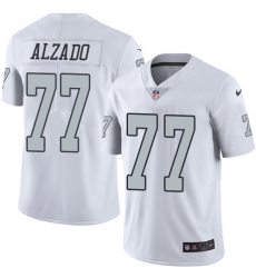 Men's Nike Oakland Raiders #77 Lyle Alzado Limited White Rush Vapor Untouchable NFL Jersey
