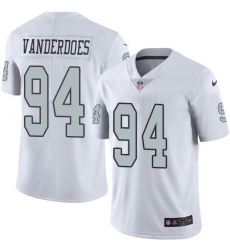 Men's Nike Oakland Raiders #94 Eddie Vanderdoes Limited White Rush Vapor Untouchable NFL Jersey