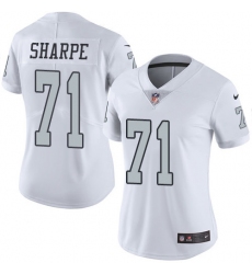 Women's Nike Oakland Raiders #71 David Sharpe Limited White Rush Vapor Untouchable NFL Jersey