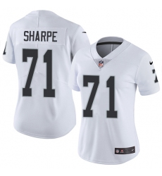 Women's Nike Oakland Raiders #71 David Sharpe White Vapor Untouchable Limited Player NFL Jersey