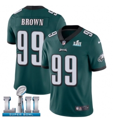 Men's Nike Philadelphia Eagles #99 Jerome Brown Midnight Green Team Color Vapor Untouchable Limited Player Super Bowl LII NFL Jersey