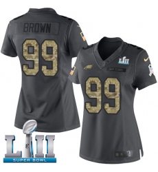 Women's Nike Philadelphia Eagles #99 Jerome Brown Limited Black 2016 Salute to Service Super Bowl LII NFL Jersey