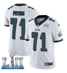 Men's Nike Philadelphia Eagles #71 Jason Peters White Vapor Untouchable Limited Player Super Bowl LII NFL Jersey