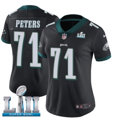 Women's Nike Philadelphia Eagles #71 Jason Peters Black Alternate Vapor Untouchable Limited Player Super Bowl LII NFL Jersey