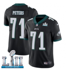 Youth Nike Philadelphia Eagles #71 Jason Peters Black Alternate Vapor Untouchable Limited Player Super Bowl LII NFL Jersey