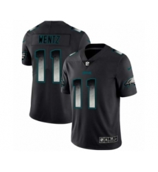 Men Philadelphia Eagles #11 Carson Wentz Black Smoke Fashion Limited Jersey