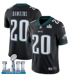 Men's Nike Philadelphia Eagles #20 Brian Dawkins Black Alternate Vapor Untouchable Limited Player Super Bowl LII NFL Jersey