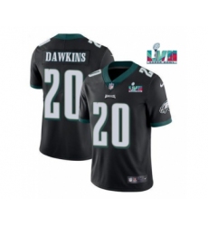 Men's Philadelphia Eagles #20 Brian Dawkins Black Super Bowl LVII Patch Vapor Untouchable Limited Stitched Jersey