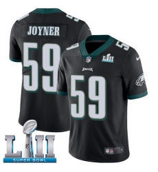 Men's Nike Philadelphia Eagles #59 Seth Joyner Black Alternate Vapor Untouchable Limited Player Super Bowl LII NFL Jersey