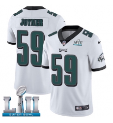 Youth Nike Philadelphia Eagles #59 Seth Joyner White Vapor Untouchable Limited Player Super Bowl LII NFL Jersey