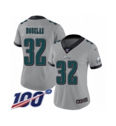 Women's Philadelphia Eagles #32 Rasul Douglas Limited Silver Inverted Legend 100th Season Football Jersey