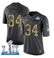 Men's Nike Philadelphia Eagles #34 Donnel Pumphrey Limited Black 2016 Salute to Service Super Bowl LII NFL Jersey