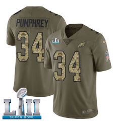 Youth Nike Philadelphia Eagles #34 Donnel Pumphrey Limited Olive/Camo 2017 Salute to Service Super Bowl LII NFL Jersey