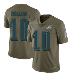 Men's Nike Philadelphia Eagles #10 Mack Hollins Limited Olive 2017 Salute to Service NFL Jersey
