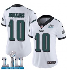 Women's Nike Philadelphia Eagles #10 Mack Hollins White Vapor Untouchable Limited Player Super Bowl LII NFL Jersey