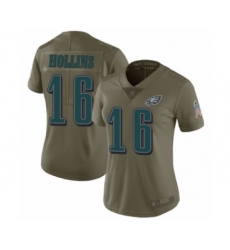 Women's Philadelphia Eagles #16 Mack Hollins Limited Olive 2017 Salute to Service Football Jersey