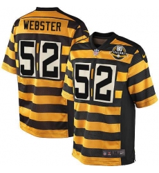 Men's Nike Pittsburgh Steelers #52 Mike Webster Limited Yellow/Black Alternate 80TH Anniversary Throwback NFL Jersey
