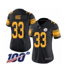 Women's Pittsburgh Steelers #33 Merril Hoge Limited Black Rush Vapor Untouchable 100th Season Football Jersey