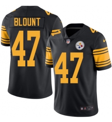 Youth Nike Pittsburgh Steelers #47 Mel Blount Limited Black Rush Vapor Untouchable NFL Jersey