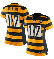Women's Nike Pittsburgh Steelers #17 Joe Gilliam Limited Yellow/Black Alternate 80TH Anniversary Throwback NFL Jersey