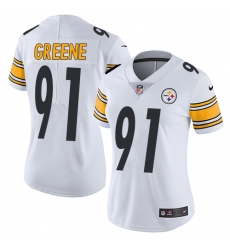 Women's Nike Pittsburgh Steelers #91 Kevin Greene White Vapor Untouchable Limited Player NFL Jersey