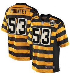 Youth Nike Pittsburgh Steelers #53 Maurkice Pouncey Limited Yellow/Black Alternate 80TH Anniversary Throwback NFL Jersey