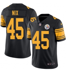Men's Nike Pittsburgh Steelers #45 Roosevelt Nix Limited Black Rush Vapor Untouchable NFL Jersey