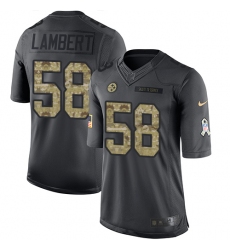 Men's Nike Pittsburgh Steelers #58 Jack Lambert Limited Black 2016 Salute to Service NFL Jersey