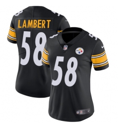 Women's Nike Pittsburgh Steelers #58 Jack Lambert Black Team Color Vapor Untouchable Limited Player NFL Jersey