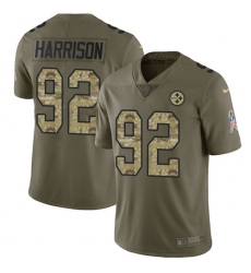 Men's Nike Pittsburgh Steelers #92 James Harrison Limited Olive/Camo 2017 Salute to Service NFL Jersey