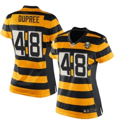 Women's Nike Pittsburgh Steelers #48 Bud Dupree Limited Yellow/Black Alternate 80TH Anniversary Throwback NFL Jersey