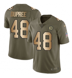 Youth Nike Pittsburgh Steelers #48 Bud Dupree Limited Olive/Gold 2017 Salute to Service NFL Jersey