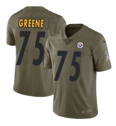 Men's Nike Pittsburgh Steelers #75 Joe Greene Limited Olive 2017 Salute to Service NFL Jersey