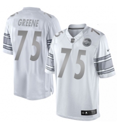 Men's Nike Pittsburgh Steelers #75 Joe Greene Limited White Platinum NFL Jersey