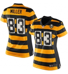 Women's Nike Pittsburgh Steelers #83 Heath Miller Limited Yellow/Black Alternate 80TH Anniversary Throwback NFL Jersey