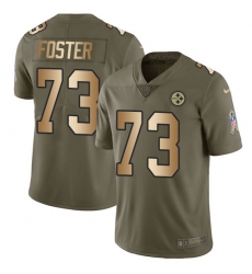 Youth Nike Pittsburgh Steelers #73 Ramon Foster Limited Olive/Gold 2017 Salute to Service NFL Jersey