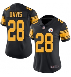 Women's Nike Pittsburgh Steelers #28 Sean Davis Limited Black Rush Vapor Untouchable NFL Jersey