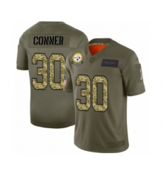 Men's Pittsburgh Steelers #30 James Conner 2019 Olive Camo Salute to Service Limited Jersey