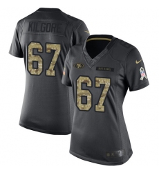 Women's Nike San Francisco 49ers #67 Daniel Kilgore Limited Black 2016 Salute to Service NFL Jersey