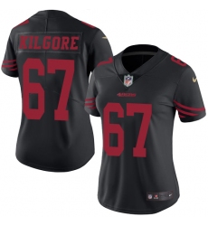 Women's Nike San Francisco 49ers #67 Daniel Kilgore Limited Black Rush Vapor Untouchable NFL Jersey