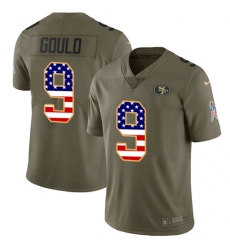 Men's Nike San Francisco 49ers #9 Robbie Gould Limited Olive/USA Flag 2017 Salute to Service NFL Jersey