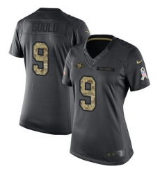 Women's Nike San Francisco 49ers #9 Robbie Gould Limited Black 2016 Salute to Service NFL Jersey