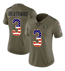 Women's Nike San Francisco 49ers #3 C. J. Beathard Limited Olive/USA Flag 2017 Salute to Service NFL Jersey
