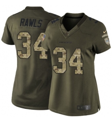 Women's Nike Seattle Seahawks #34 Thomas Rawls Elite Green Salute to Service NFL Jersey