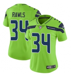 Women's Nike Seattle Seahawks #34 Thomas Rawls Limited Green Rush Vapor Untouchable NFL Jersey